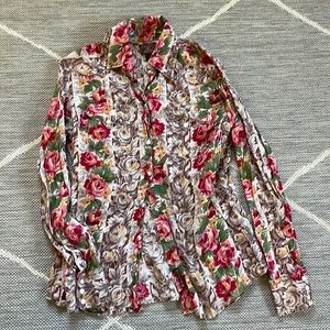 Lucky brand, RETRO FUNKEE, floral, cowboy button-down snap shirt